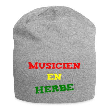 BUDDING MUSICIAN! (reggae, ska, dub) - Jersey Beanie - heather grey - Front