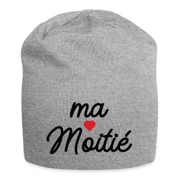Mein Herz - Jersey-Beanie - Grau meliert - Vorne