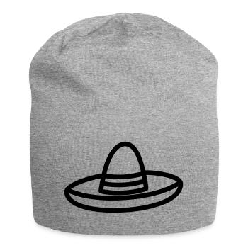 Mexikanischer Hut - Jersey-Beanie - Grau meliert - Vorne