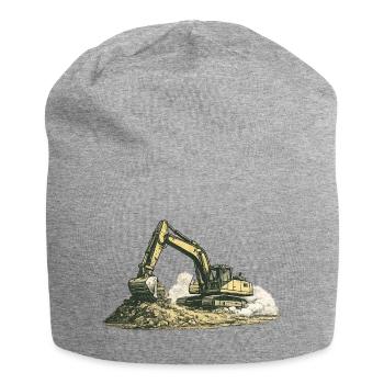 Machine de construction de chantier pour excavatrice vintage - Bonnet en jersey - gris chiné - Devant