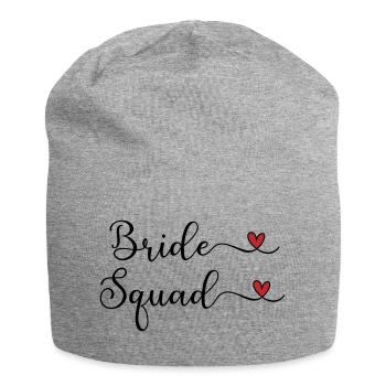 Bride Squad : typographie manuscrite mignonne avec un HEA - Bonnet en jersey - gris chiné - Devant