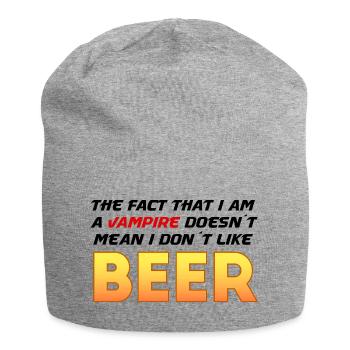 Vampire Bear Gradient Tee - Jersey Beanie - heather grey - Front
