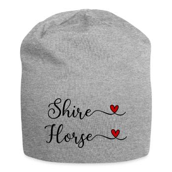 Shire Horse with a Heart - Jersey Beanie - heather grey - Front