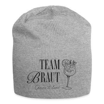 Team Braut Cocktail Motiv – Hochzeit - Jersey-Beanie - Grau meliert - Vorne