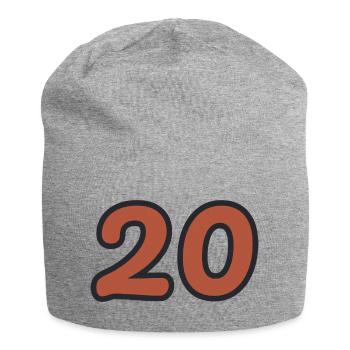 20. 20. JAHRESTAG. 20-JÄHRIGES JUBILÄUM. 20 JAHRE. - Jersey-Beanie - Grau meliert - Vorne