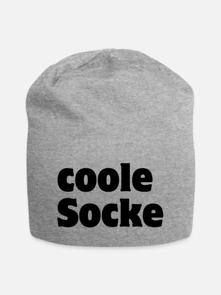 Coole Socke - Jersey-Beanie - Grau meliert