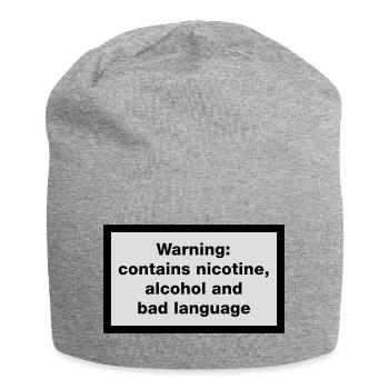 Avertissement: contient, la nicotine, l'alcool et - Bonnet en jersey - gris chiné - Devant