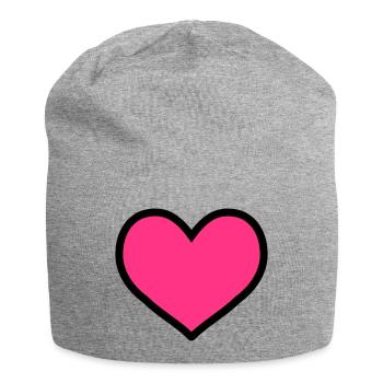 cœur - Bonnet en jersey - gris chiné - Devant