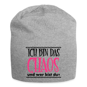Ich bin das Chaos Geschenk - Jersey-Beanie - Grau meliert - Vorne