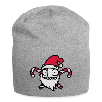Santa Claus Candy Cane 3 - Jersey Beanie - heather grey - Front