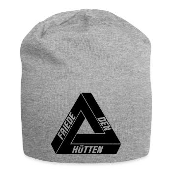Friede den Hütten - Jersey-Beanie - Grau meliert - Vorne