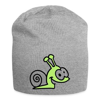 funny snail - Jersey Beanie - heather grey - Front
