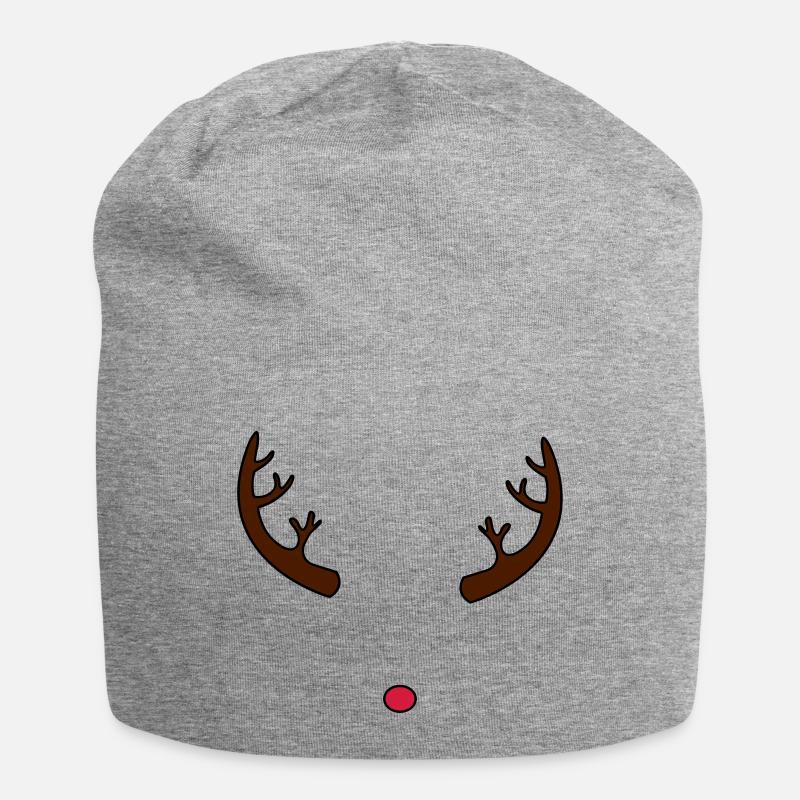 les cornes et le nez de renne Rudolph - Bonnet en jersey - gris chiné