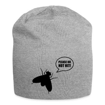 lease_do_not_hit__f1 - Jersey Beanie - heather grey - Front