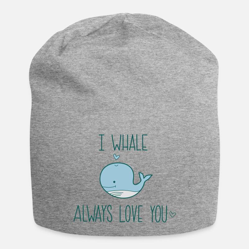 Wal Meer Liebe romantisch Spruch Geschenk - Jersey-Beanie - Grau meliert
