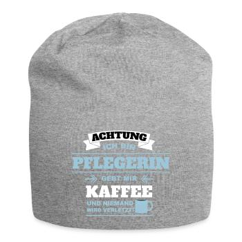 Gebt mir Kaffee ich bin Pflegerin - Jersey-Beanie - Grau meliert - Vorne