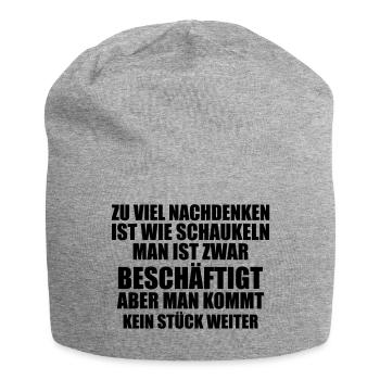Nachdenken ist wie schaukeln Lustiger Spruch Fun S - Jersey-Beanie - Grau meliert - Vorne