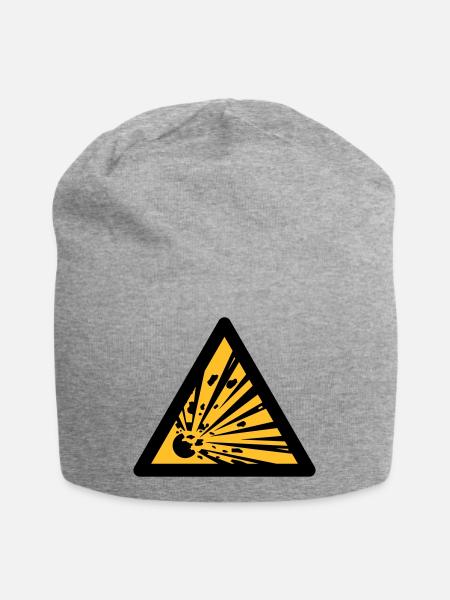 Hazard Symbol - Explosives (2-color) - Jersey Beanie - heather grey