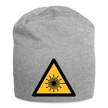 Symbole de danger - lumière laser (2 couleurs) - Bonnet en jersey - gris chiné - Devant