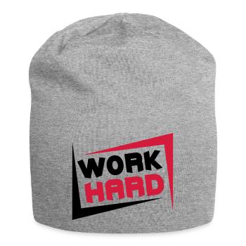 Work Hard - Jersey Beanie - heather grey - Front