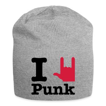 j'aime le punk - J'aime le punk - Bonnet en jersey - gris chiné - Devant