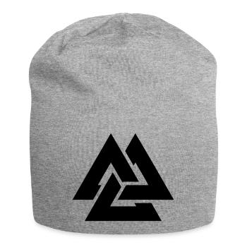 Valknut Wikinger skandinavisches Symbol von Odin - Jersey-Beanie - Grau meliert - Vorne