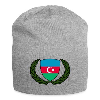 azerbaijan flag coat of arms logo azerbaijan - Jersey Beanie - heather grey - Front