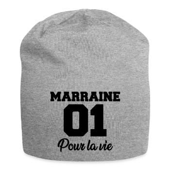 marraine 01 pour la vie - Jersey Beanie - heather grey - Front