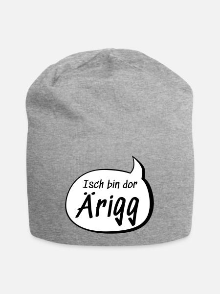 Isch bin dor Ärigg Erik auf sächsisch lustig - Jersey-Beanie - Grau meliert