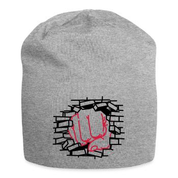 Faustdick, Faust, schlagen - Jersey-Beanie - Grau meliert - Vorne