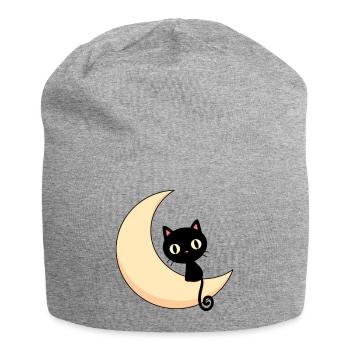 doux chat sur lune,chat,mond - Bonnet en jersey - gris chiné - Devant