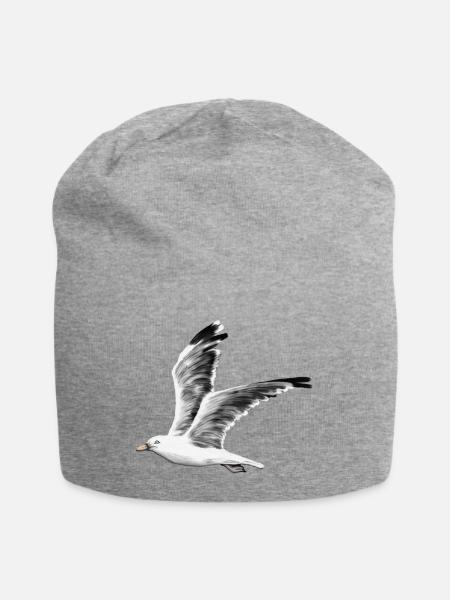 Möwe - Jersey-Beanie - Grau meliert