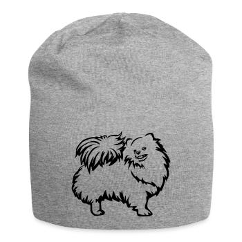Zwergspitz - Jersey-Beanie - Grau meliert - Vorne