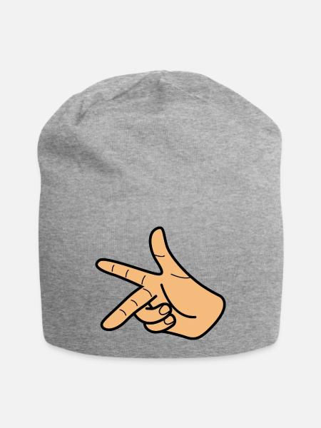 Rechte Hand Regel - Physik Mathe - Gangster sign - Jersey-Beanie - Grau meliert
