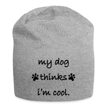 Le chien pense dans la fraîcheur - Bonnet en jersey - gris chiné - Devant