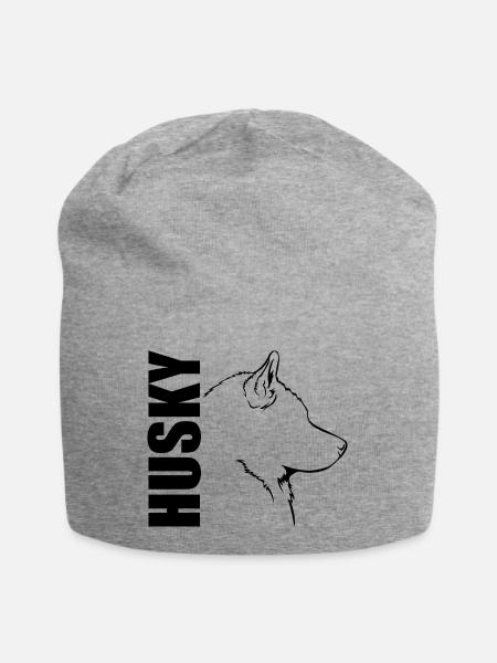 HUSKY Profil Hunde Hund Wilsigns Schlittenhunde - Jersey-Beanie - Grau meliert