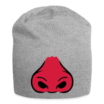 Red large nostrils nose - Jersey Beanie - heather grey - Front