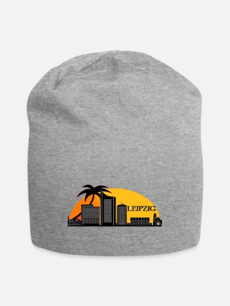 Leipzig Skyline - Jersey-Beanie - Grau meliert