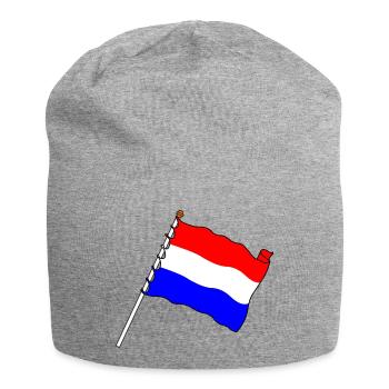 Flagge Niederlande - Jersey-Beanie - Grau meliert - Vorne
