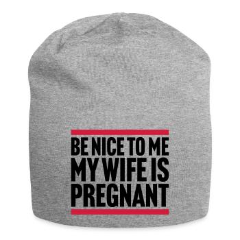 ma femme est enceinte - Bonnet en jersey - gris chiné - Devant