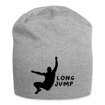 Weitsprung Design Geschenk - Jersey-Beanie - Grau meliert - Vorne