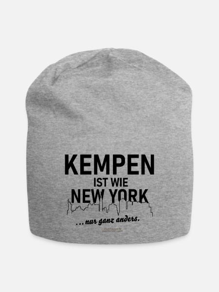 Kempen ist wie New York - Jersey-Beanie - Grau meliert