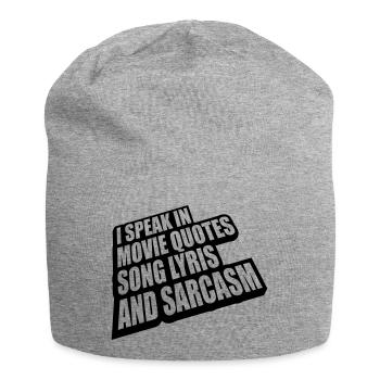 speak lyrics and sarcasm - Jersey Beanie - heather grey - Front