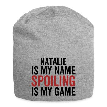 Natalie est mon nom Spoiling est mon jeu - Bonnet en jersey - gris chiné - Devant