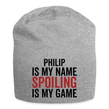 Philip ist mein Name Verderben ist mein Spiel - Jersey-Beanie - Grau meliert - Vorne