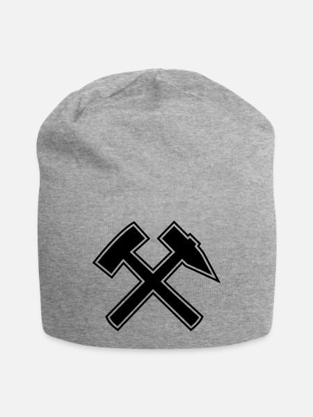 Schlaegel Eisen Kontur - Jersey-Beanie - Grau meliert
