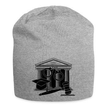 Court, judge or lawyer logo - Jersey Beanie - heather grey - Front
