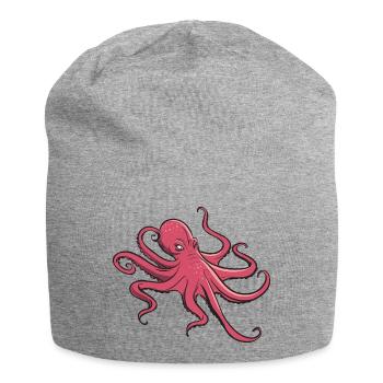 Ich mag Oktopus - acht Tentakel - Tintenfisch - Jersey-Beanie - Grau meliert - Vorne