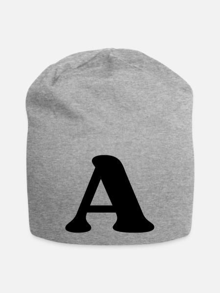 Buchstabe a - Jersey-Beanie - Grau meliert