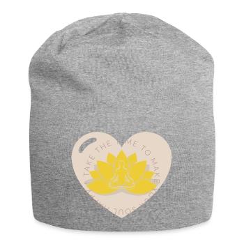 Yoga Lotus Flower - Jersey Beanie - heather grey - Front